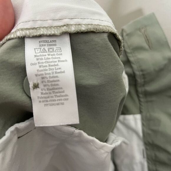 Everlane Mens Chino Pants Green Cotton Blend Flat Front 32 x 30 - Picture 7 of 10